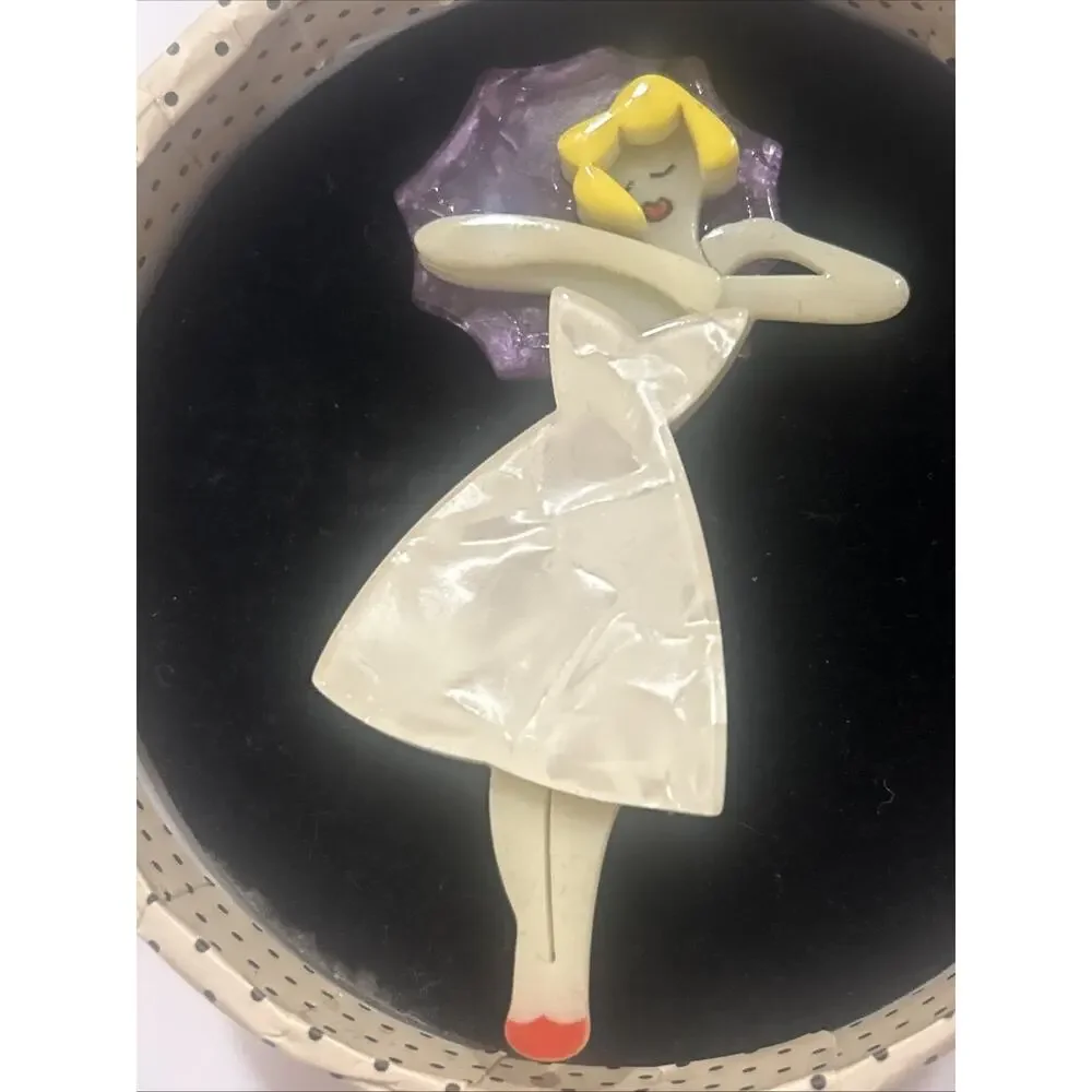 Erstwilder MARRIED TO MARILYN (Purple) Brooch Rare Marilyn Monroe